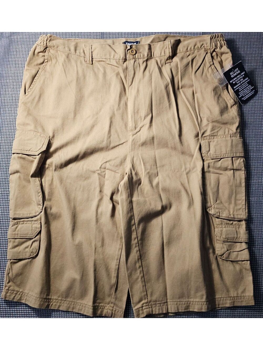 KingSize Men's Khaki Cargo Shorts with Multiple Pockets, Size 44W, New with Tags